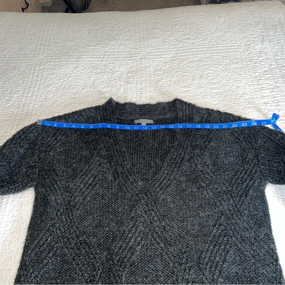 CABLE STITCH Oversized Argyle Tunic Sweater Wool Blend Charcoal EUC Sz XL - Picture 4 of 8